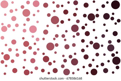 Light Pink, Red vector pattern with colored spheres. Geometric sample of repeating circles on white background in halftone style.