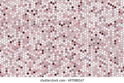 Light Pink, Red vector pattern with colored spheres. Geometric sample of repeating circles on white background in halftone style.