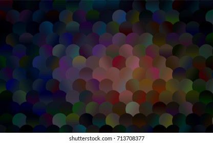 Light Pink, Red vector red pattern of geometric circles, shapes. Colorful mosaic banner. Geometric background with colored disks.