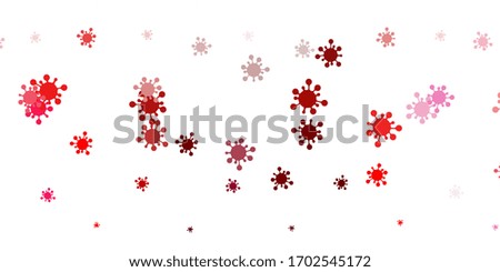 Light pink, red vector pattern with coronavirus elements. Colorful  gradient illness symbols in simple abstract style. Wallpaper for health protection.