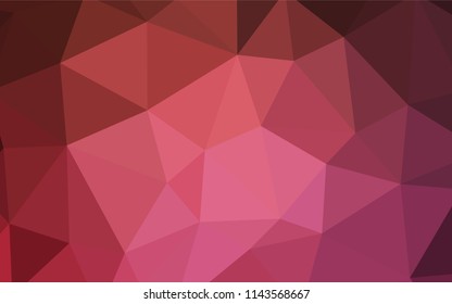 Light Pink, Red vector polygon abstract backdrop. Triangular geometric sample with gradient.  Completely new template for your banner.