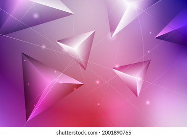 Fondo abstracto de polígono de vector rojo, rosa claro. Ilustración geométrica en estilo Origami con gradiente.  Nuevo estilo para su diseño de negocio.