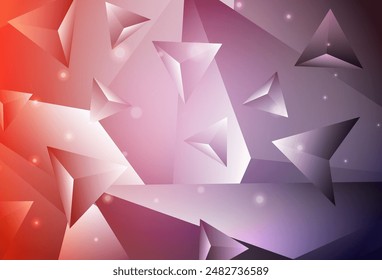 Light Pink, Red vector polygon abstract background. Geometric illustration in Origami style with gradient.  New template for your brand book.