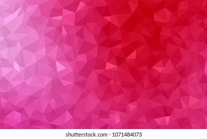 Light Pink, Red vector polygonal illustration, which consist of triangles. Triangular pattern for your business design. Geometric background in Origami style with gradient. 