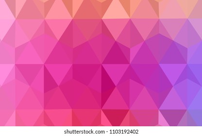 Light Pink, Red vector polygonal template. Shining colorful illustration with triangles. Brand new style for your business design.
