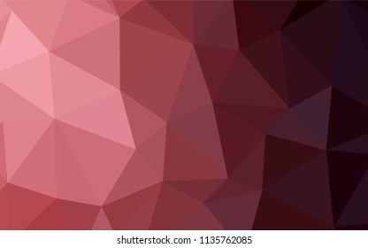 Light Pink, Red vector polygonal background. Triangular geometric sample with gradient.  Pattern for a brand book's backdrop.