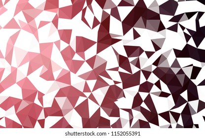 Light Pink, Red vector polygonal background. Shining colorful illustration with triangles. Best triangular design for your business.