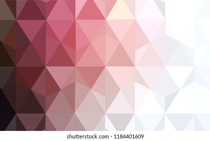 Light Pink, Red vector polygonal pattern. Shining colorful illustration with triangles. Template for cell phone's backgrounds.