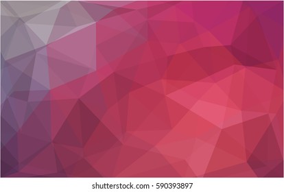 Light Pink, Red vector polygonal illustration, which consist of triangles. Triangular design for your business. Creative geometric background in Origami style with gradient