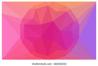 Light Pink, Red vector polygonal illustration, which consist of triangles with a gemstone in center. Triangular design of a huge diamond for your business. Creative geometric background of gems.