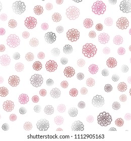 Light Pink, Red vector seamless doodle blurred template. Brand-new colored illustration in blurry style with flowers. Completely new design for your business.