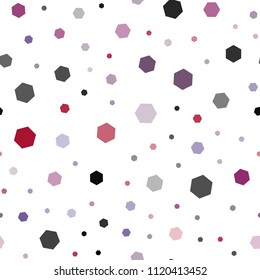 Light Pink, Red vector seamless background with hexagons. Colorful hexagons on white backdrop. New template for your brand book.