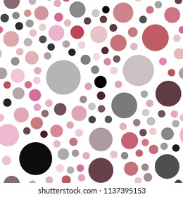 Light Pink, Red vector seamless template with circles. Beautiful colored illustration with blurred circles in nature style. Pattern can be used for futuristic ad, booklets.