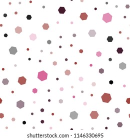 Light Pink, Red vector seamless pattern with colorful hexagons. Colorful hexagons on white backdrop. New template for your brand book.