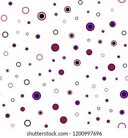 Light Pink, Red vector seamless background with bubbles. Glitter abstract illustration with blurred drops of rain. Template for business cards, websites.