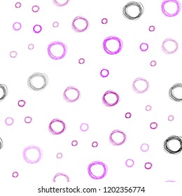 Light Pink, Red vector seamless texture with disks. Blurred decorative design in abstract style with bubbles. Beautiful design for your business advert.