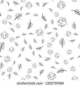 Light Pink, Red vector seamless abstract design with leaves, flowers. Creative illustration in blurred style with leaves, flowers. Pattern for design of window blinds, curtains.