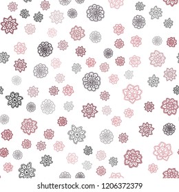 Light Pink, Red vector seamless template with ice snowflakes. Modern geometrical abstract illustration with crystals of ice. Pattern for design of fabric, wallpapers.