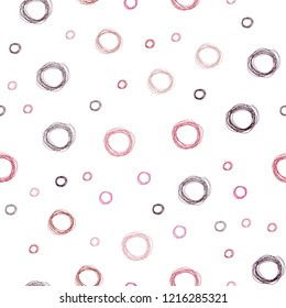 Light Pink, Red vector seamless pattern with spheres. Modern abstract illustration with colorful water drops. New design for ad, poster, banner of your website.