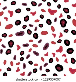 Light Pink, Red vector seamless backdrop with dots. Glitter abstract illustration with blurred drops of rain. Pattern for trendy fabric, wallpapers.