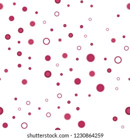 Light Pink, Red vector seamless pattern with spheres. Modern abstract illustration with colorful water drops. Design for textile, fabric, wallpapers.