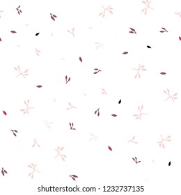 Light Pink, Red vector seamless abstract design with leaves. Blurred decorative design in Indian style with leaves. Design for textile, fabric, wallpapers.