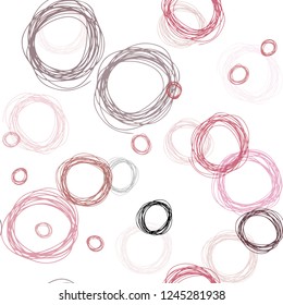 Light Pink, Red vector seamless background with bubbles. Abstract illustration with colored bubbles in nature style. Design for wallpaper, fabric makers.
