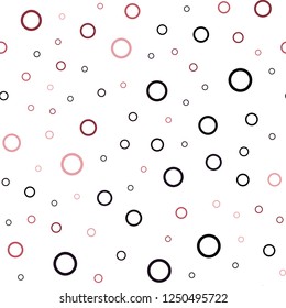 Light Pink, Red vector seamless layout with circle shapes. Blurred decorative design in abstract style with bubbles. Beautiful design for your business advert.