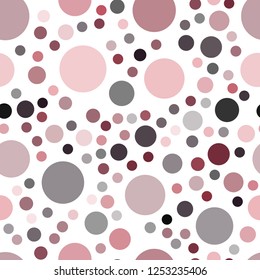 Light Pink, Red vector seamless layout with circle shapes. Modern abstract illustration with colorful water drops. Pattern can be used for futuristic ad, booklets.