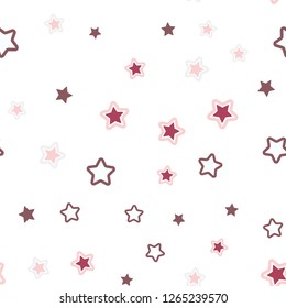 Light Pink, Red vector seamless layout with bright stars. Stars on blurred abstract background with gradient. Design for textile, fabric, wallpapers.