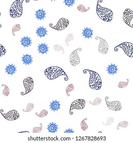 Light Pink, Red vector seamless elegant background with leaves and flowers. Creative illustration in blurred style with leaves, flowers. Texture for window blinds, curtains.