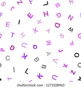 Light Pink, Red vector seamless layout with latin alphabet. Abstract illustration with colored latin alphabet. Template for business cards, websites.