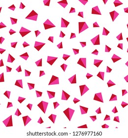 Light Pink, Red vector seamless, isometric backdrop with lines, triangles. Glitter abstract illustration with triangular shapes. Texture for window blinds, curtains.