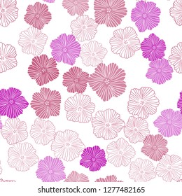 Light Pink, Red vector seamless elegant background with flowers. Modern abstract illustration with flowers. Template for business cards, websites.