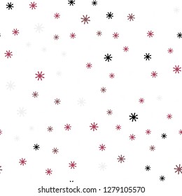 Light Pink, Red vector seamless pattern with christmas snowflakes. Colorful snowflakes with gradient on abstract background. Pattern for design of fabric, wallpapers.