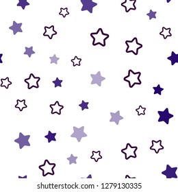 Light Pink, Red vector seamless cover with small and big stars. Modern geometrical abstract illustration with stars. Pattern for trendy fabric, wallpapers.