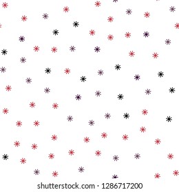 Light Pink, Red vector seamless layout with bright snowflakes. Modern geometrical abstract illustration with snowflakes. Design for textile, fabric, wallpapers.