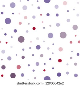 Light Pink, Red vector seamless backdrop with dots. Beautiful colored illustration with blurred circles in nature style. Pattern for design of window blinds, curtains.