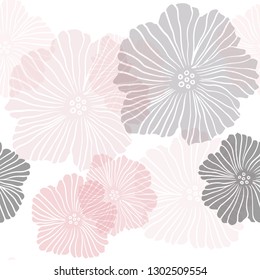 Light Pink, Red vector seamless elegant background with flowers. Creative illustration in blurred style with flowers. Design for textile, fabric, wallpapers.