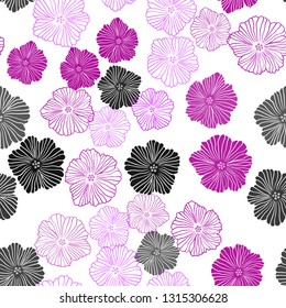 Light Pink, Red vector seamless doodle layout with flowers. Colorful illustration in doodle style with flowers. Design for textile, fabric, wallpapers.