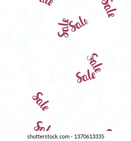 Light Pink, Red vector seamless layout with discount of 70, 90%. Gradient illustration with discount signs on white backdrop. Backdrop for super sales on Black Friday.