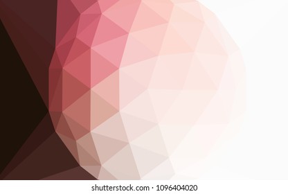 Light Pink, Red vector shining triangular layout with a gem in a centre. Triangular geometric sample with gradient.  Brand new style for your business design.
