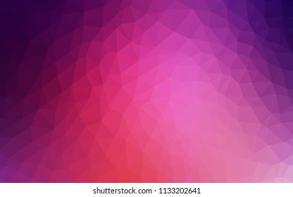 Light Pink, Red vector shining triangular backdrop. Geometric illustration in Origami style with gradient.  Brand new style for your business design.