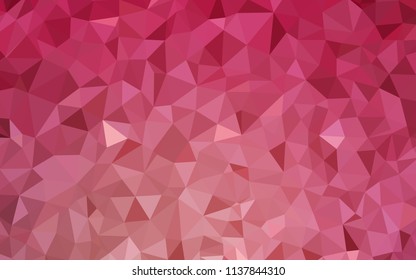 Light Pink, Red vector shining triangular layout. Creative illustration in halftone style with triangles. Triangular pattern for your design.