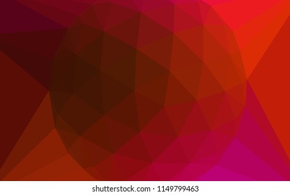 Light Pink, Red vector shining triangular backdrop with a gem in a centre. Elegant polygonal illustration with gradient. Brand new style for your business design.