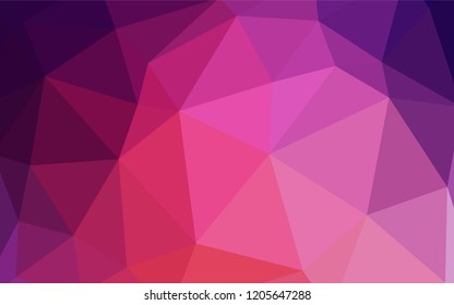 Light Pink, Red vector shining triangular layout. Shining colorful illustration with triangles. Textured pattern for your backgrounds.