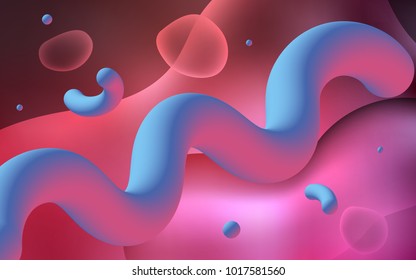 Light Pink, Red vector template with bent lines. Shining illustration, which consist of blurred lines, circles. A new texture for your  ad, booklets, leaflets.