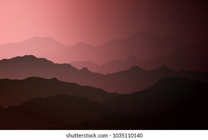 Light Pink, Red vector template with bent ribbons. Shining crooked illustration in mountain style. A completely new template for your business design.