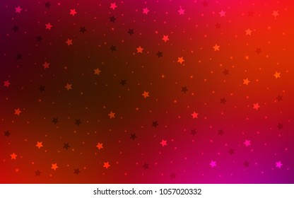 Light Pink, Red vector template with sky stars. Blurred decorative design in simple style with stars. Smart design for your business advert.