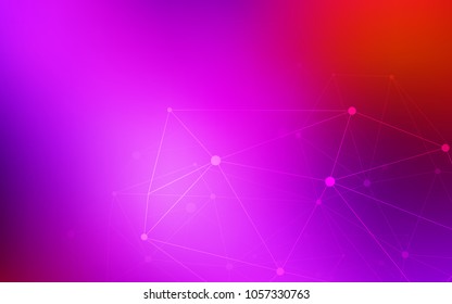 Light Pink, Red vector template with circles, triangles. Glitter abstract illustration with connection of triangle structure. Pattern can be used for futuristic ad, booklets.